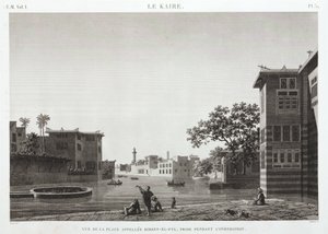 Birket-al-Fyl, Caïro, Egypte, tijdens de overstroming, ca. 1798