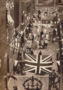 Blackfriars, Londen, versierd voor de kroning van Koning George VI door Unbekannt
