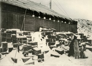 Blokken ijs...om de verdampingssnelheid te bepalen, 1908, 1909 door Unbekannt