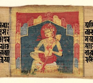 Bodhisattva in een Berggrot, Spelend op een Snaarinstrument Vina..., ca. 1090 door Unbekannt