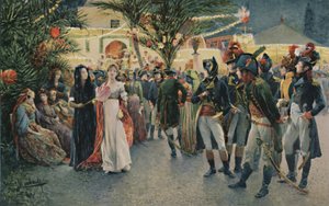 Bonaparte, Kleber, Eugène De Beauharnais, Lasalle en Junot in de Tivoli-tuin in Caïro, 1896
