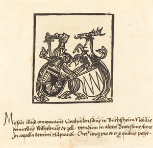 Boekplaat van Wilhelm von Zell door Unbekannt