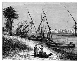 Boulak aan de Nijl, Caïro, Egypte, ca. 1890