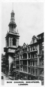 Bow Church, Cheapside, Londen, ca. 1920 door Unbekannt