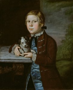 Jongen van de Hallett-familie met hond, 1766-76 door Unbekannt