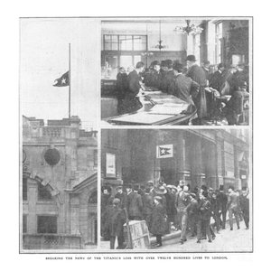 Het Nieuws van het Verlies van de Titanic met Meer dan Twaalfhonderd Levens naar Londen Brengen, 20 april 1912 door Unbekannt