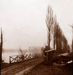 Brug over de rivier Ailette, Noord-Frankrijk, ca. 1918