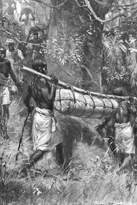David Livingstones lichaam naar de kust brengen, Afrika, 1873