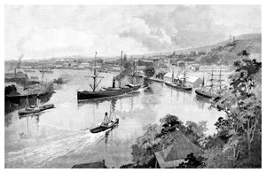Brisbane vanaf Bowen Terrace, 1886 door Unbekannt