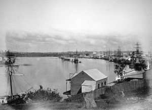 Brisbane River, zuidoost Queensland, Australië, 1870-1880