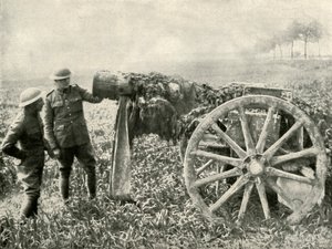 Brits Nepkanon in Veld om Vuur van de Duitsers aan te Trekken door Unbekannt