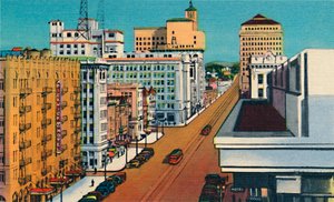 Broadway. San Diego, Californië, ca. 1941