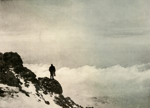 Brocklehurst kijkt naar beneden vanaf...Mount Erebus door Unbekannt