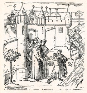 Broers Polo vertrekken uit Constantinopel met Marco naar China ca. 1300, 1912 door Unbekannt