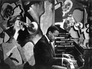 Bud Powell in "Three Bedrooms in Manhattan" 1965 (zw/w foto)