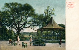 Bund Gardens met muziektent, Poona, ca. 1900 door Unbekannt