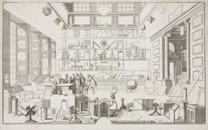 Geometriekabinet van de heer LE CLERC - Onderzoekscentra Het Fysisch Laboratorium van de Academie van Wetenschappen, Parijs, c 1700 door Unbekannt