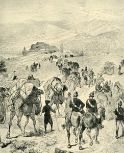 Kamp van generaal Roberts bij Thal aan de Kuram-rivier, 1901