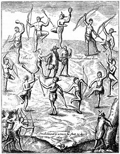Kapitein John Smith gevangen genomen door de Indianen, Virginia, 1607, ca. 1880 door Unbekannt