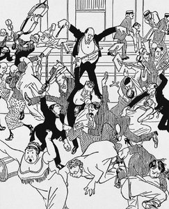 Karikatuur op Schoenbergs Kamersymfonie nr. 1 op 31 maart 1913 in Wenen