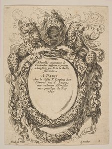 Cartouche met titel: Nouvelles inventions de Cartouches, 17e eeuw door Unbekannt