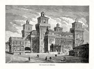 Castello Estense, Ferrara, Italië, 1879 door Unbekannt