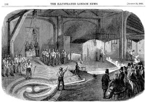 Het gieten van de klok voor de Westminster Clock Tower, 1856