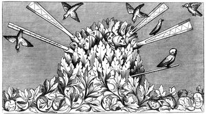Vogels vangen, 14e eeuw, 1849