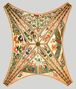 Plafonddecoratie in de Floda-kerk, Flodafors, Södermanland County, Zweden, 1928 door Unbekannt