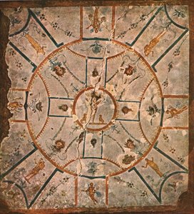 Plafond in de Kamer van het Hypogeum van Lucina...Rome, Italië, 1928 door Unbekannt