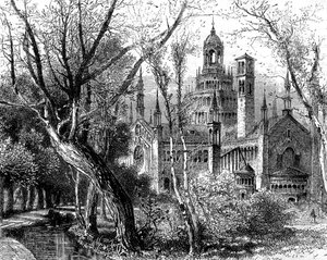 Certosa di Pavia of Kartuizerklooster van Pavia, Lombardije, Italië, 19e eeuw