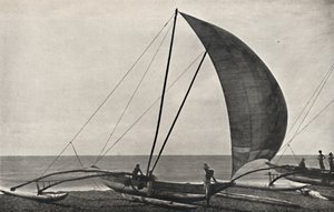 Ceylonese vissersboot met drijver, 1926
