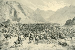 Aanval van Punjab Cavalerie in de tweede actie nabij Charasia, op 24 april 1880