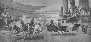 Wagenrennen in het Circus Maximus in Rome, 19e eeuw