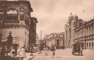 Chartered Bank & Royal Exchange op Cleve St, Calcutta door Unbekannt
