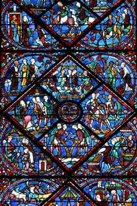 Kathedraal van Chartres: glas-in-loodraam, Chartres, Frankrijk door Unbekannt