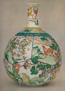 Chinese porseleinen fles in emaille Famille Verte. Periode van Kang His, 1662-1722, 1928