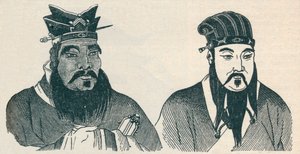 Chinese portretten van Confucius en zijn grote volgeling Mencius, 1907 door Unbekannt