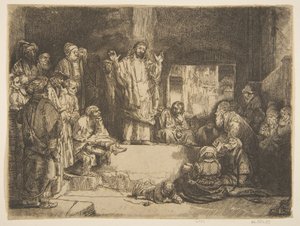 Christus predikend La Petite Tombe kopie door Unbekannt