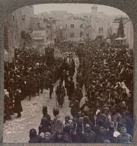 Kerstprocessie in Bethlehem, c1900 door Unbekannt