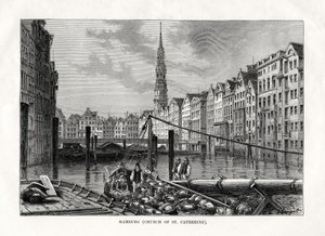 Kerk van St. Catherine, Hamburg, Duitsland, 1879 door Unbekannt