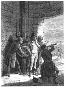 Claude Chappe demonstreert zijn optische telegraaf semafoorsysteem in 1793 c1870