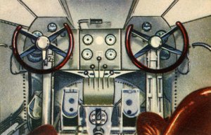 Cockpit aan boord van de Dornier vliegboot