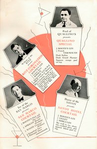 Cocktailrecepten, ca. 1935