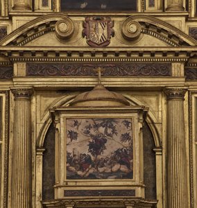 Collegiale kerk. Interieur. Het hoogaltaar (detail)