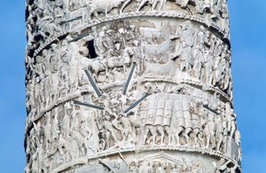 Zuil van Marcus Aurelius, detail, Piazza Colonna, Rome door Unbekannt