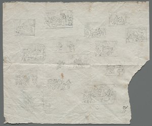 Compositorische schetsen naar Raphael en andere kunstenaars recto, c. 1800 door Unbekannt