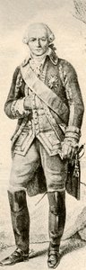 Graaf de Rochambeau, toont kleding van een Franse officier, 1791, 1937.