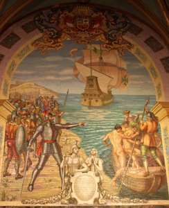 De verovering van Peru door Francisco Pizarro door Unbekannt