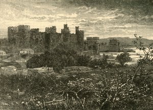 Conway Castle, vanaf de weg naar Llanrwst, 1898